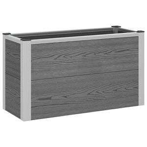 vidaXL Градинска повдигната леха Сиво 75 x 30 x 42 см WPC и алуминий
