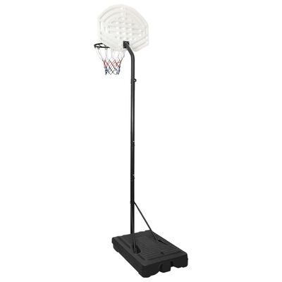 vidaXL Баскетболна стойка, бяла, 282-352 см, полиетилен