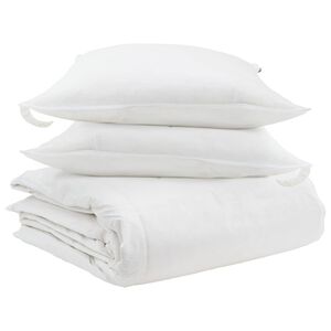 vidaXL Комплект завивки с възглавница 3 pcs Бяло Пухени пера