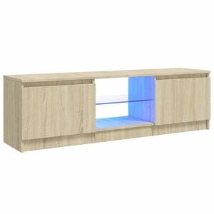 vidaXL ТВ шкаф с LED осветление, дъб сонома, 120x30x36 см