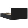 vidaXL Легло с повдигащ механизъм и LED черно еко кожа 140x200 cм