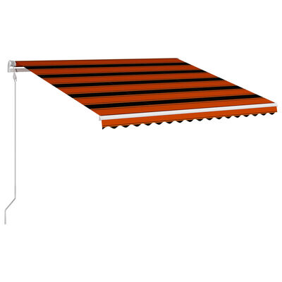 vidaXL Автоматично прибиращ се сенник, 400x300 см, оранжево и кафяво