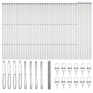 vidaXL Стълб за ограда. Сребрист