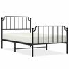 vidaXL Метална рамка за легло с горна и долна табла, черна, 100x200 см