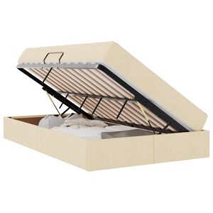 vidaXL Легло с място за съхранение и матрак с матрак Крем 120 x 200 cm