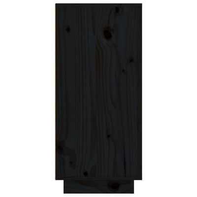vidaXL Сайдборд, черен, 111x34x75 см, бор масив
