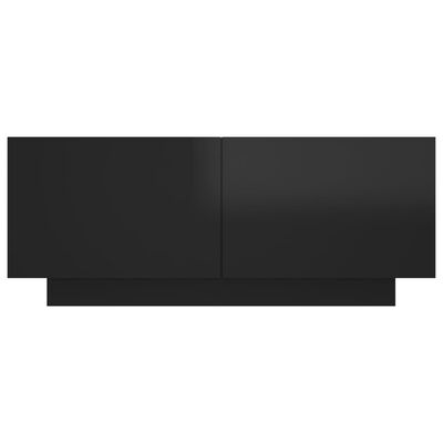 vidaXL ТВ шкаф, черен гланц, 100x35x40 см, ПДЧ