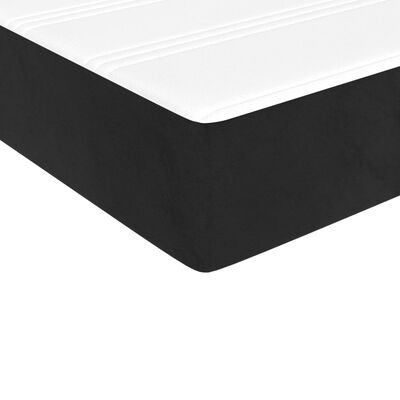 vidaXL Боксспринг легло с матрак, черно, 100x200 см, кадифе