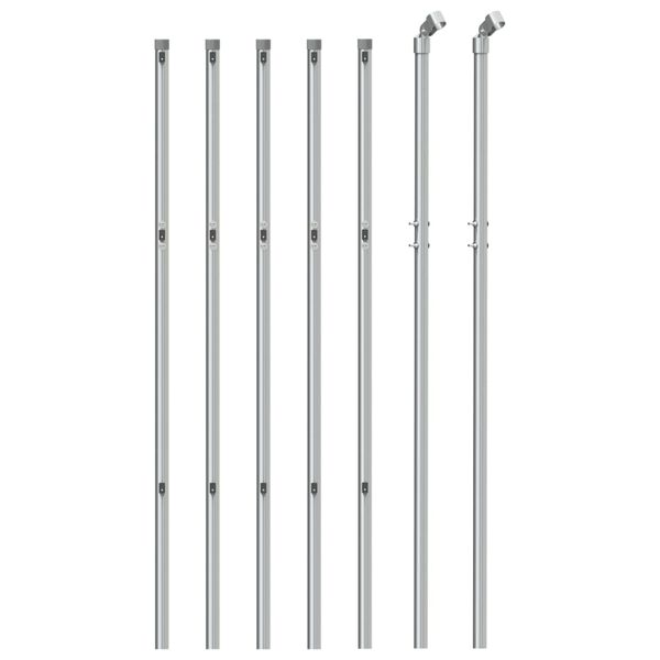 vidaXL Плетена оградна мрежа, сребриста, 1x10 м