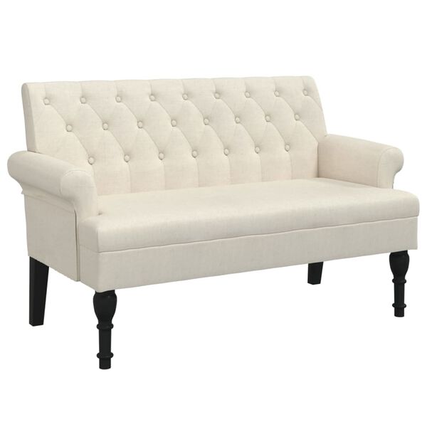 vidaXL Пейка с облегалка, 120x62x75,5 см, лен