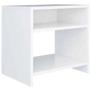 vidaXL Нощно шкафче, бяло, 40x30x40 см, инженерно дърво