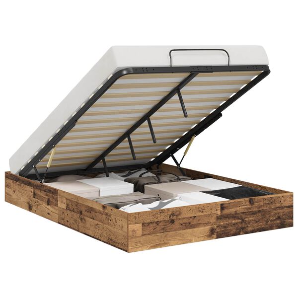 vidaXL Отоманско легло Старо дърво 193 x 120 x 25 см ПДЧ