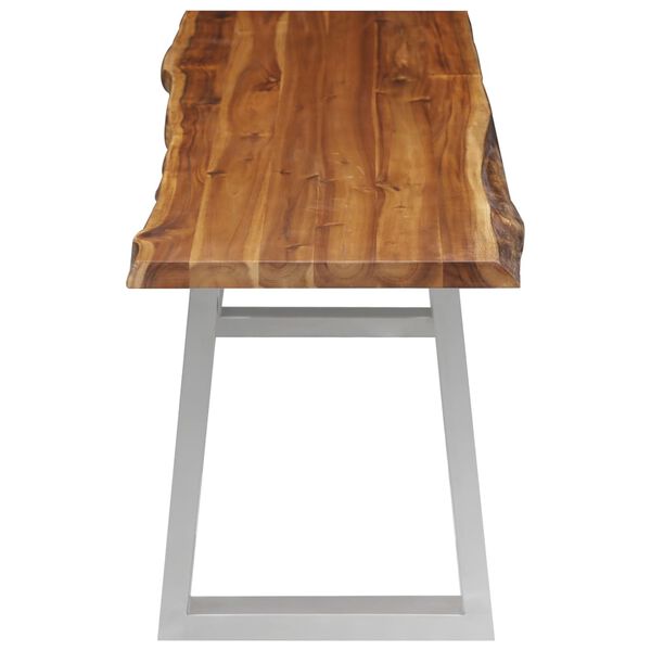 vidaXL Пейка, 160 cм, акация масив и неръждаема стомана