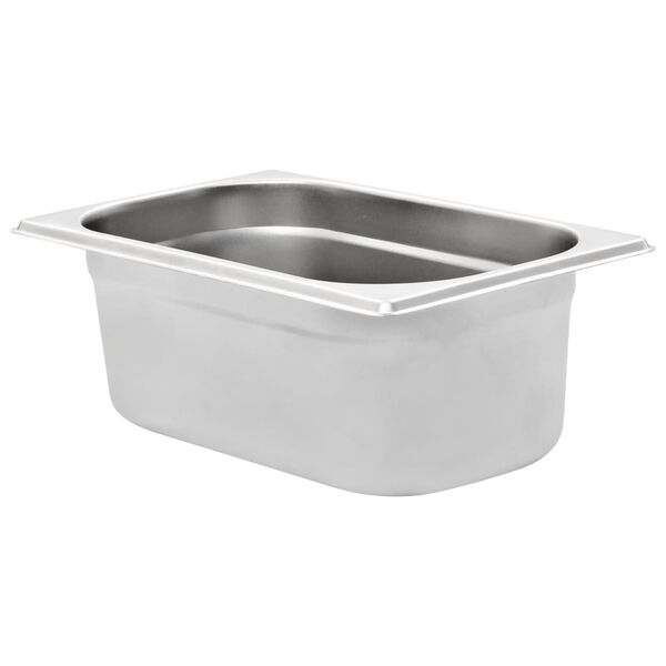 vidaXL Гастронорм контейнери 8 бр GN 1/4 100 мм неръждаема стомана
