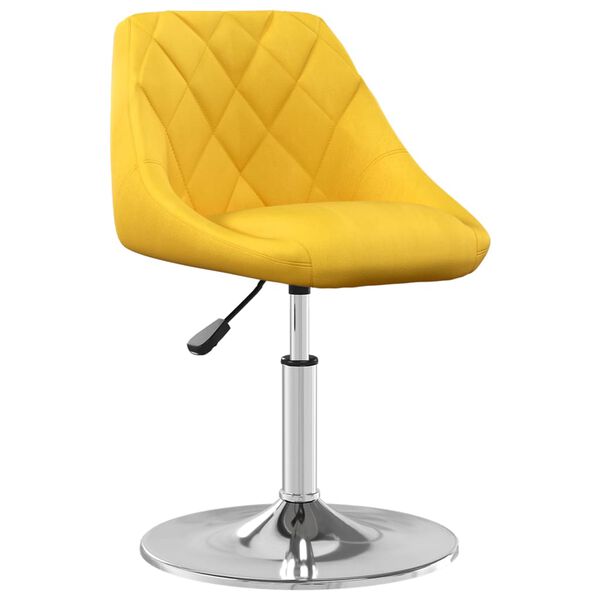 vidaXL Въртящи се трапезни столове, 4 бр, горчица, кадифе