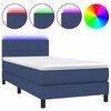 vidaXL Боксспринг легло с матрак и LED, синя, 90x190 см, плат