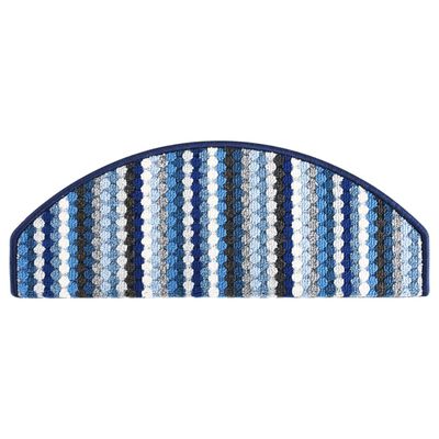 vidaXL Самозалепващи стелки за стълби, 15 бр, 65x24x4 см, сини нюанси