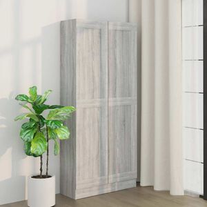 vidaXL Шкаф за книги, сив сонома, 82,5x30,5x185,5 см, инженерно дърво