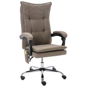 vidaXL Масажен офис стол, таупе, текстил