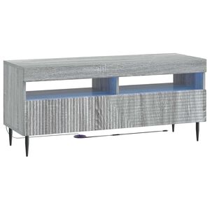 vidaXL LED телевизионен кабинет HAARLEM 100 x 35 x 43 см Сив Сонома