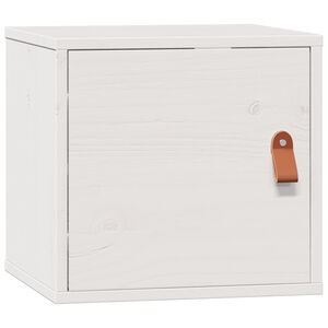 vidaXL Стенен шкаф, бял, 31,5x30x30 см, борово дърво масив