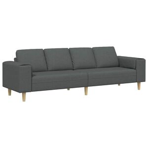vidaXL Диван за всекидневна Тъмен сив 250 x 77 x 76 см Полиестер