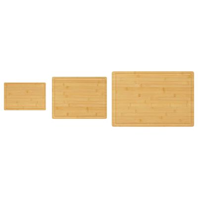 vidaXL Комплект дъски за рязане от 3 части, бамбук