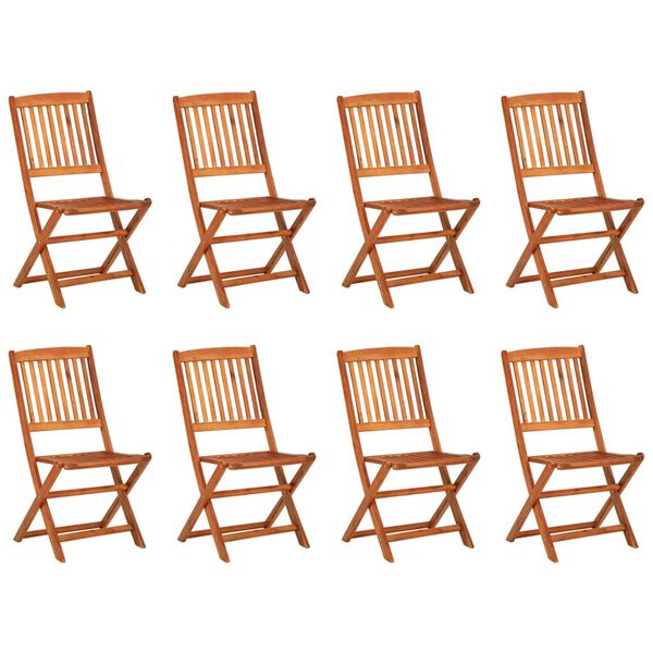 vidaXL Градински трапезен комплект, 9 части, 220x90x75см, акация масив