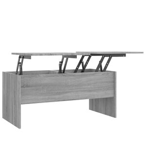 vidaXL Кафе маса, сив сонома, 102x50,5x46,5 см, инженерно дърво