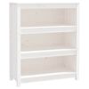 vidaXL Библиотека, бяла, 80x35x97 см, борово дърво масив