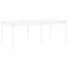vidaXL Градински трапезен комплект от 17 части, бял, масивен бор