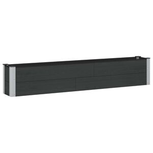 vidaXL Градинска повдигната леха Черно 200 x 30 x 36 см WPC и алуминий