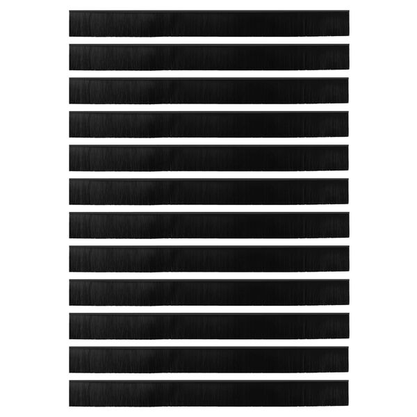 vidaXL Самозалепващи се четки за уплътняване на врати 12 pcs Черно