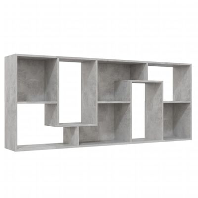 vidaXL Шкаф библиотека, бетонно сива, 67x24x161 см, ПДЧ