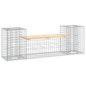 vidaXL Градинска пейка габионен дизайн 183x41x60,5 см бор масив