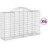 vidaXL Габионни кошници арка 6 бр 200x50x120/140см поцинковано желязо
