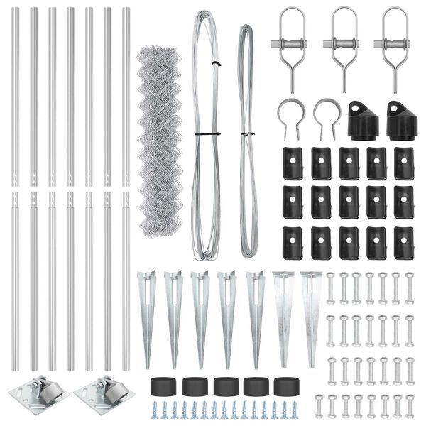 vidaXL Стълб за ограда. Сребрист 10 x 1,2 м (мрежа 60 x 60 мм) Стомана