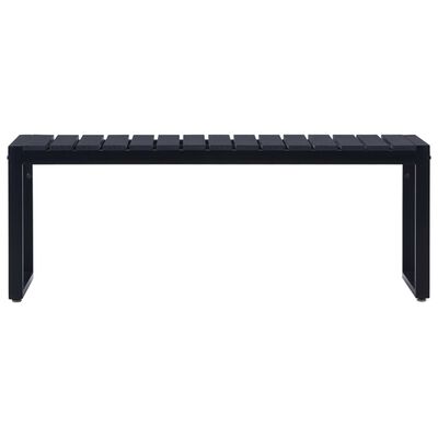 vidaXL Градинска пейка, 120,5 см, PS дъска, черна