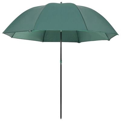 vidaXL Риболовен чадър, зелен, 220x193 см