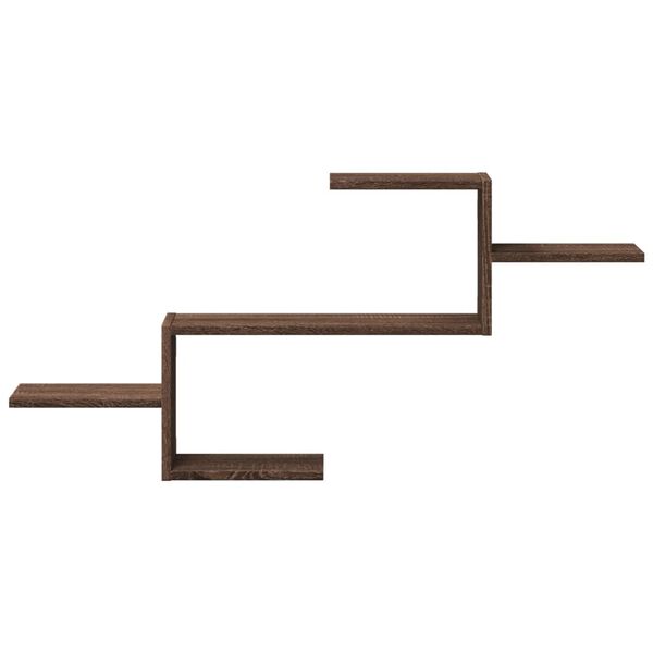 vidaXL Стенен рафт, кафяв дъб, 104x15x49 см, инженерно дърво