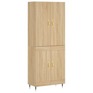 vidaXL Висок шкаф, дъб сонома, 69,5x34x180 см, инженерно дърво