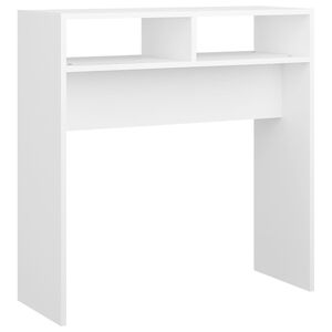 vidaXL Конзолна маса, бяла, 78x30x80 см, инженерно дърво