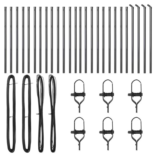 vidaXL Стълб за ограда. 26 pcs Сив 3,2 x 3,2 x 80 см