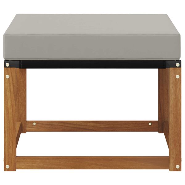 vidaXL Външна табуретка Масивна акациева дървесина и текстилен плат