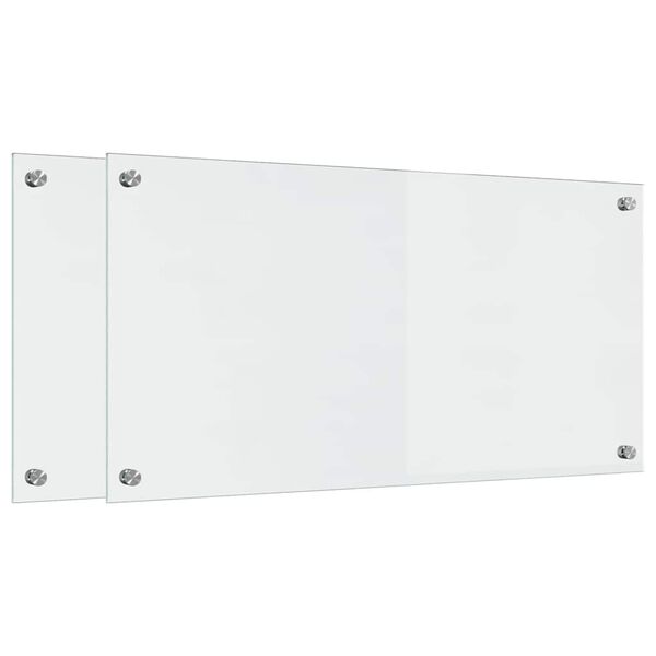 vidaXL Кухненски заден панел Прозрачен 80 x 40 cm закалено стъкло