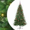 vidaXL Коледно дърво с 150 LED светодиода с поставка Зелен 150 cm ПЕ