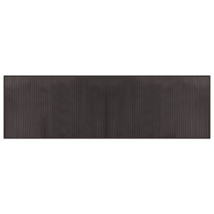vidaXL Правоъгълен килим, тъмнокафяв, 60x200 см, бамбук