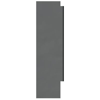 vidaXL Шкаф с огледало за баня, 80x15x60 см, МДФ, сияйно сиво