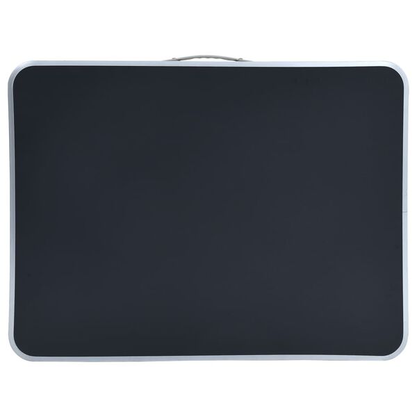 vidaXL Сгъваема къмпинг маса с метална рамка, 80x60 см, сива