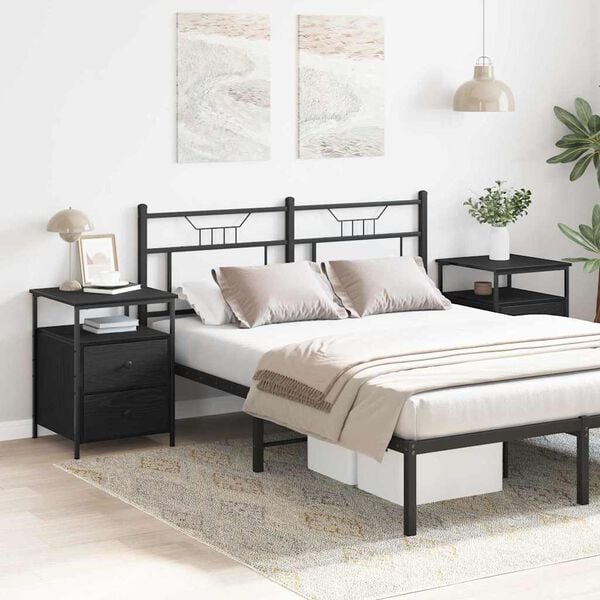 vidaXL Нощен шкаф 2 pcs Черния дъб 34 x 35,5 x 50 см Инженерно дърво